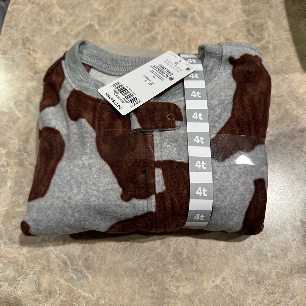 Carters Fleece PJs - Bear design - NWT